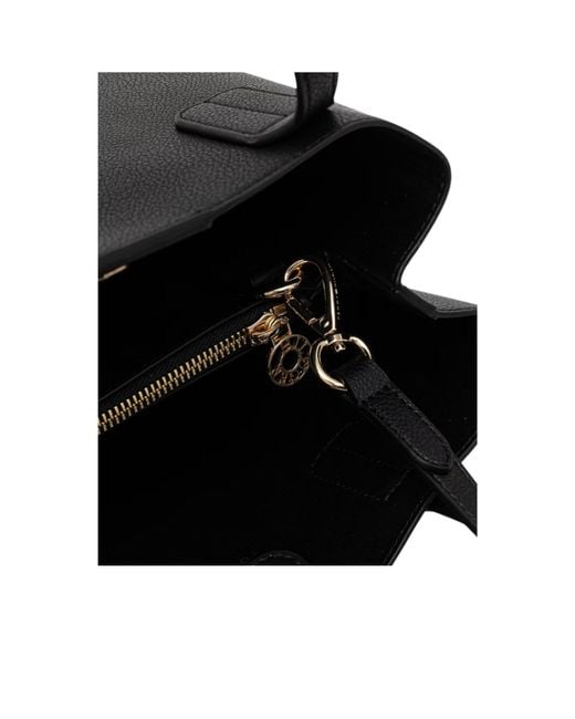 Tommy Hilfiger Black Logo-Plaque Shoulder Bag