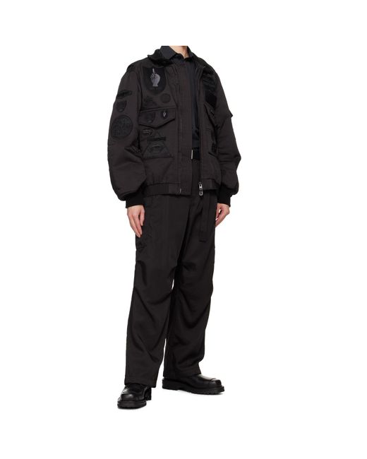 Sacai Black Logo Badge Bomber Jacket for men