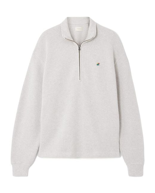 Aimé Leon Dore White Embroidered Cotton Sweatshirt