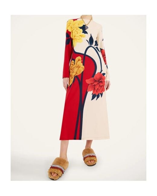LaDoubleJ Red Floral Placed Dress