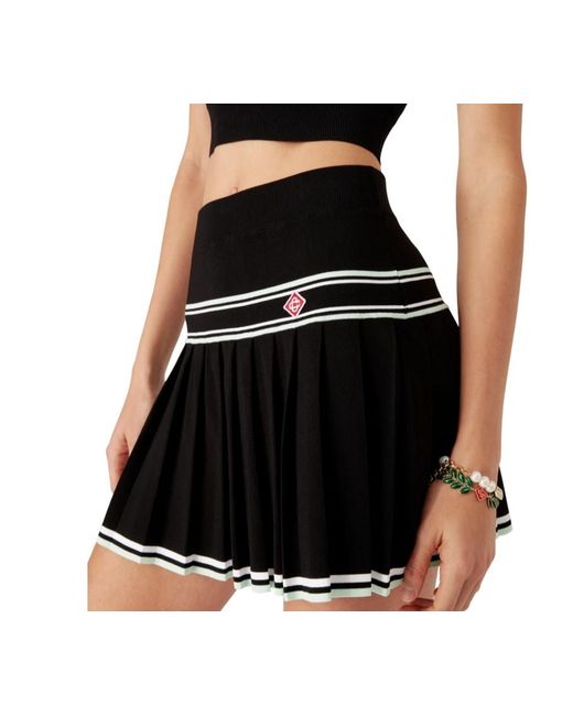 Casablanca Black Pleated Mini Skirt