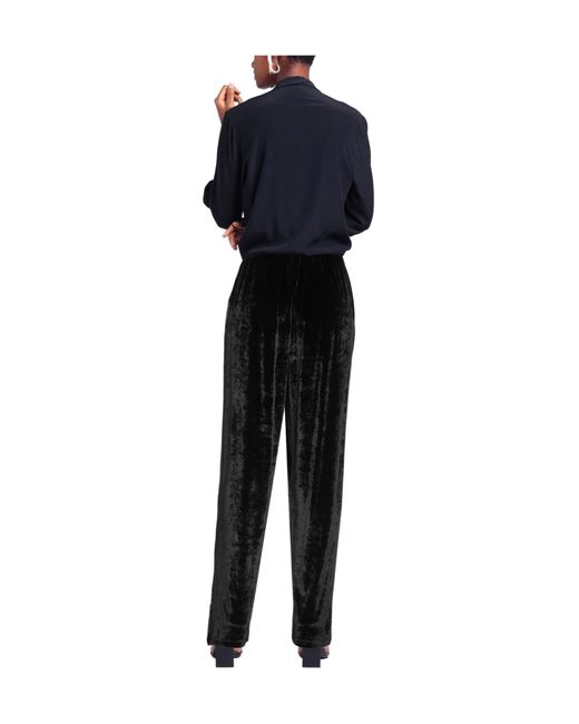 Balenciaga Black High-Waisted Elastic Velvet Trousers