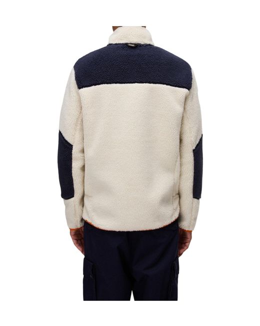 Napapijri Blue Long-Sleeved Fleece Jacket for men