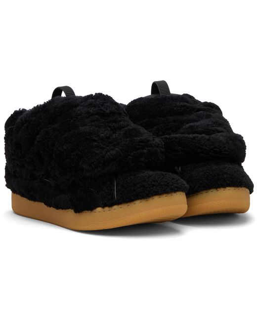Lanvin Black Curb Shearling Sneakers for men