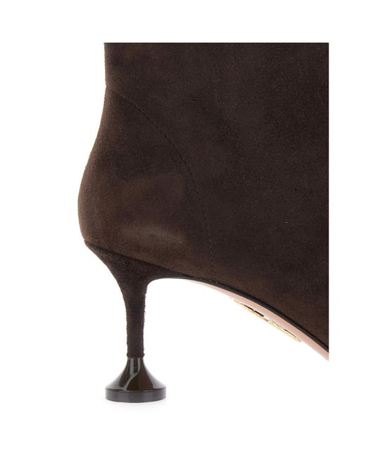 Aquazzura Brown Pointed Toe Heeled Boots