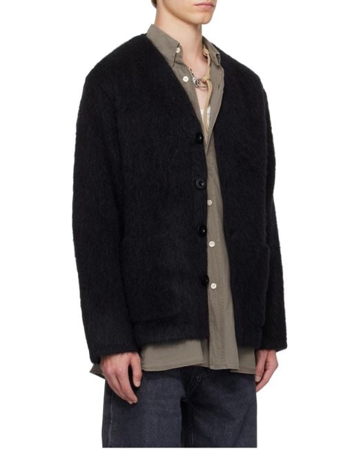 Our Legacy Black V Neck Knit Cardigan for men