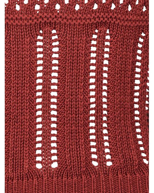 Max Mara Red Sleeveless Knitted Top