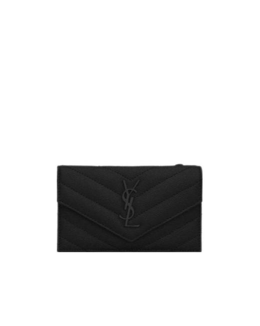 Saint Laurent Black Monogram Zip Cardholder