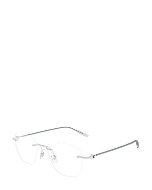 Montblanc White Eyewear Rectangle Frame Glasses for men