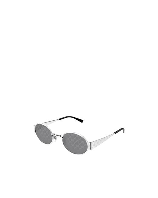 Gucci White Eyewear Oval-Frame Sunglasses for men