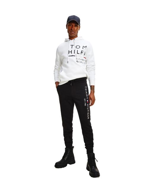 Tommy Hilfiger White Ribbed Cuff Track Pants for men
