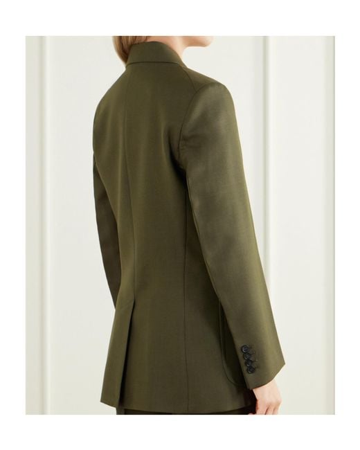 Victoria Beckham Green Katherine Single-Breasted Blazer