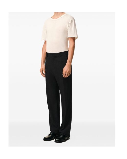 AMI Black Ami Straight Trousers for men
