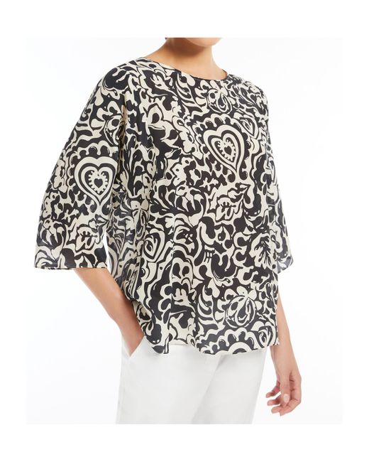 Weekend by Maxmara Black Silk Twill Blouse