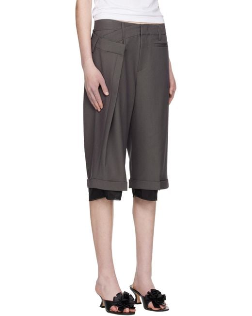 OPEN YY Gray Bodycon Shorts