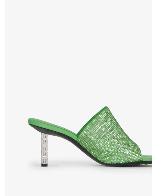 Givenchy Green G Cube Embellished Mules