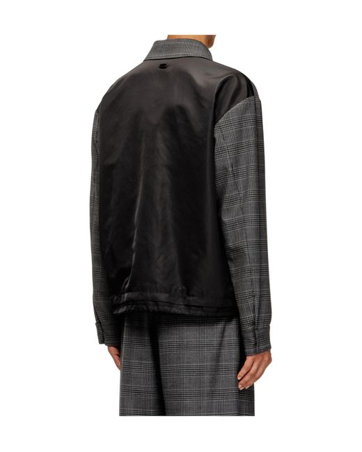 DIESEL Gray J-Ting Checked Zip-Up Shirt Jacket for men