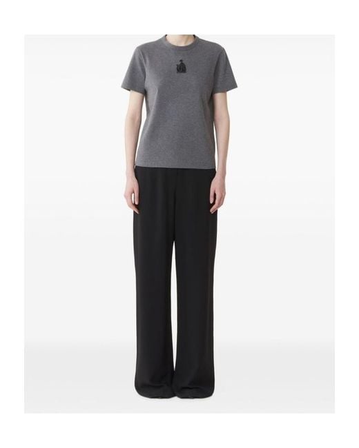 Lanvin Gray Mother And Daughter Embroidered Jersey T-Shirt