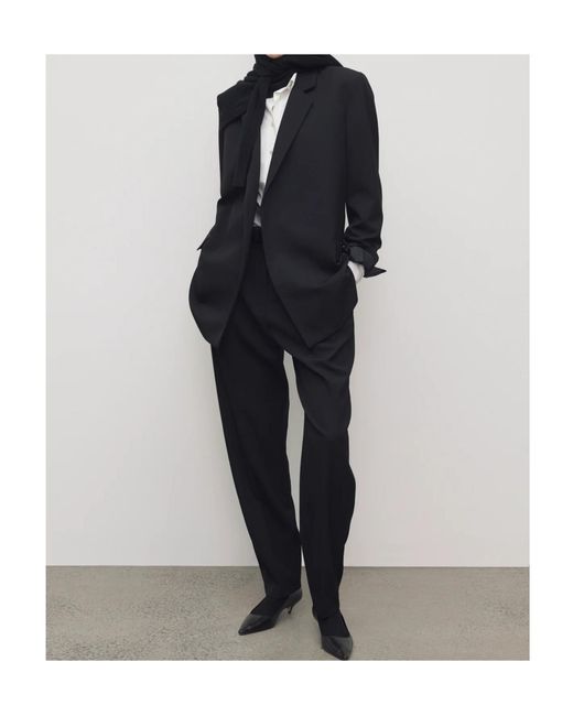 The Row Blue Single-Breasted Wool Blazer