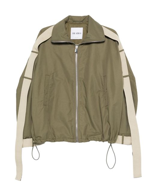 The Attico Green The String-Detail Zipped Bomber Jacket
