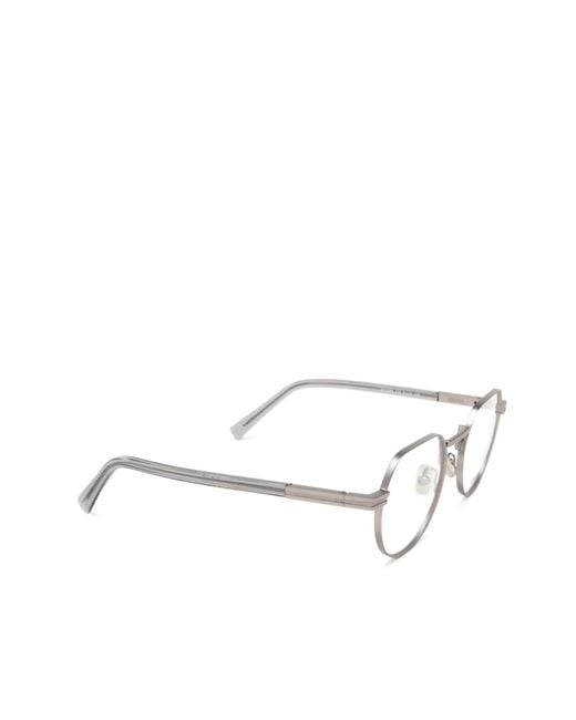 Zegna White Ez5286 Round Glasses for men