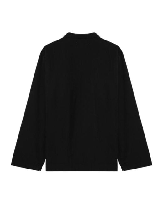 Tekla Black Long-Sleeve Pyjama Shirt for men