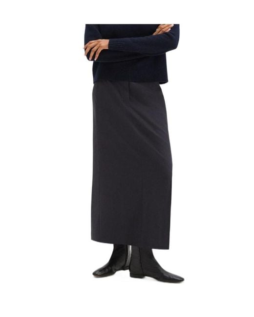 Theory Blue Stretch Flannel Maxi Skirt