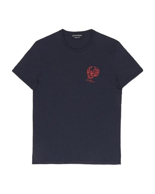 McQueen Blue Short-Sleeved T-Shirt for men