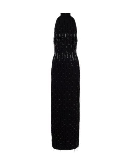 Galvan Black Embellished Maxi Dress