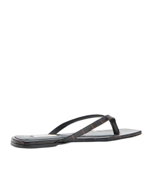 Totême White Totême Embossed Flat Sandals