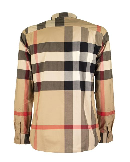 Burberry Brown Checked Button-Up Shirt for men