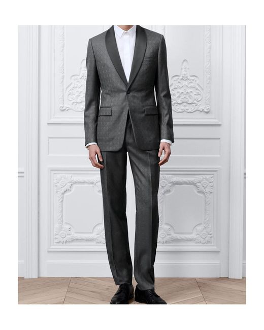 Dior Gray Long-Sleeved Suit Jacket Set for men