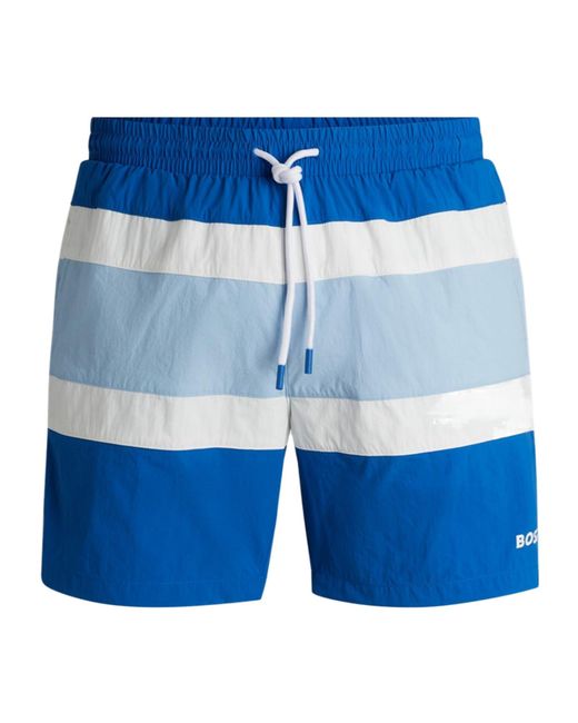 Boss Blue Striped Shorts for men