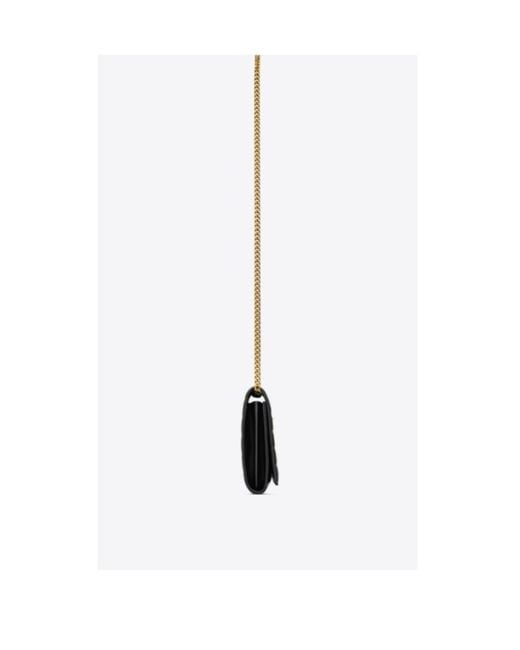 Saint Laurent White Cassandre Matelassé Carre Crossbody Bag