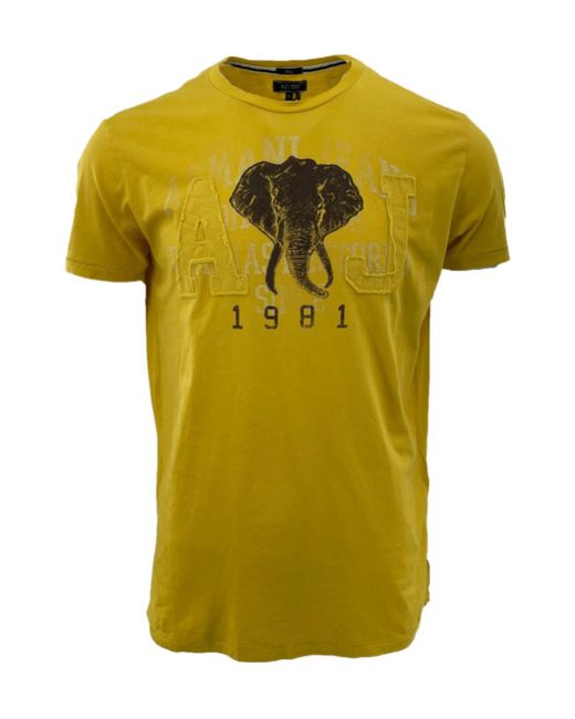 Armani Jeans Yellow Item O-Neck Short-Sleeved T-Shirt for men