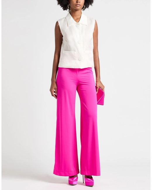 Dolce & Gabbana Pink Solid Color Stretch Loose-Fit Trousers