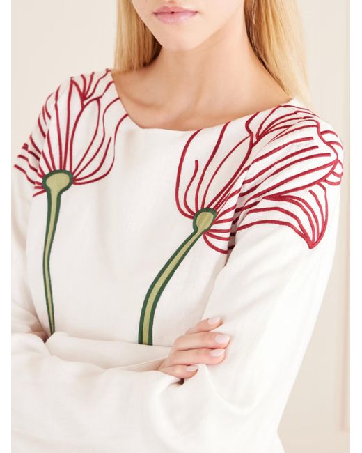 Farm Rio White Floral Dress