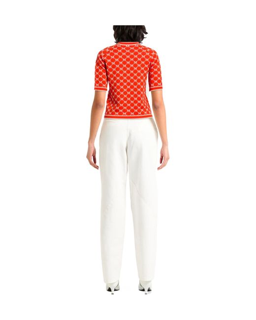 Max Mara Red Lightweight Knitted Short Sleeve Top