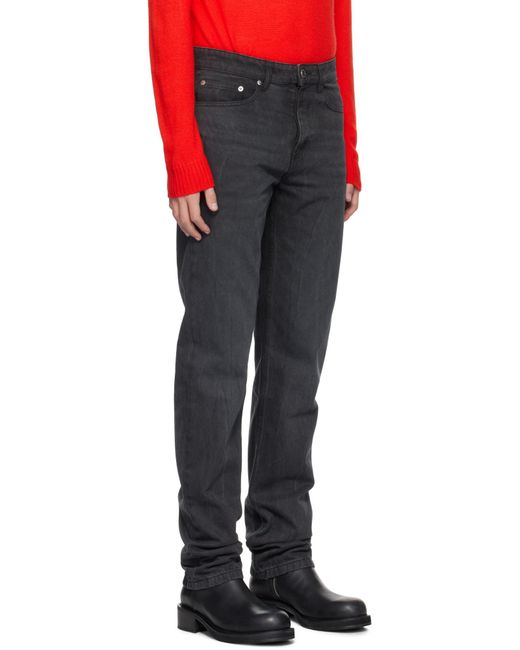 AMI Gray Logo-Patch Jeans for men