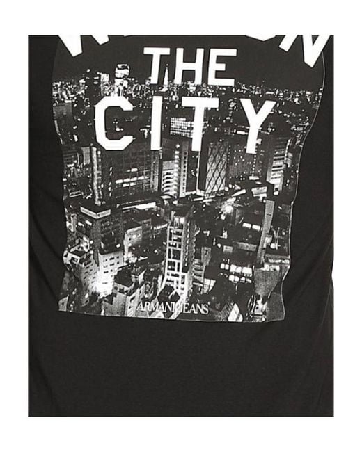 Armani Jeans Black Round Collar And Long-Sleeved T-Shirt for men