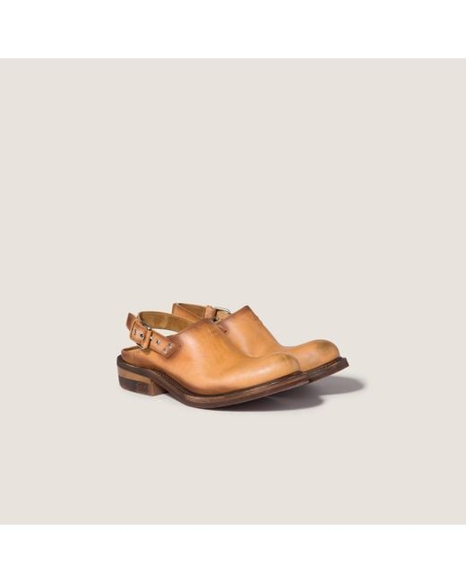 Miu Miu Brown Foule Buckle-Fastened Mules