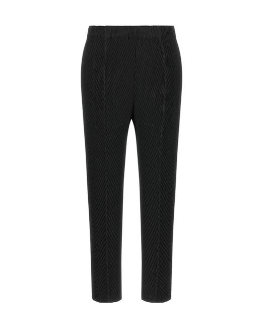 Issey Miyake Black Pleated Casual Trousers