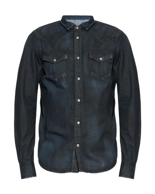 DIESEL Blue D-Vega Chest-Pocket Shirt for men