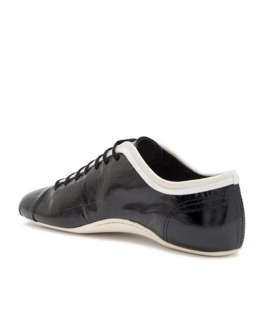 Dries Van Noten Black Crinkled Leather Sneakers