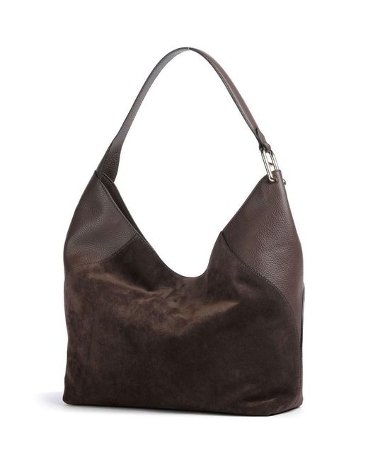 Furla Black Logo Lettering Large Hobo Shoulder Bag