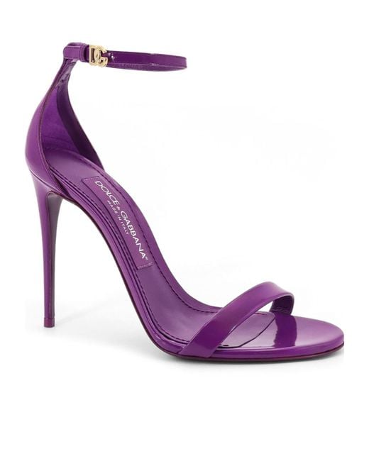 Dolce & Gabbana Purple Dg Logo Plaque Sandals