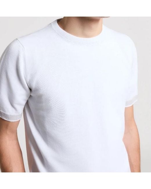 Peserico White Short-Sleeved Crewneck Knitted Jumper for men