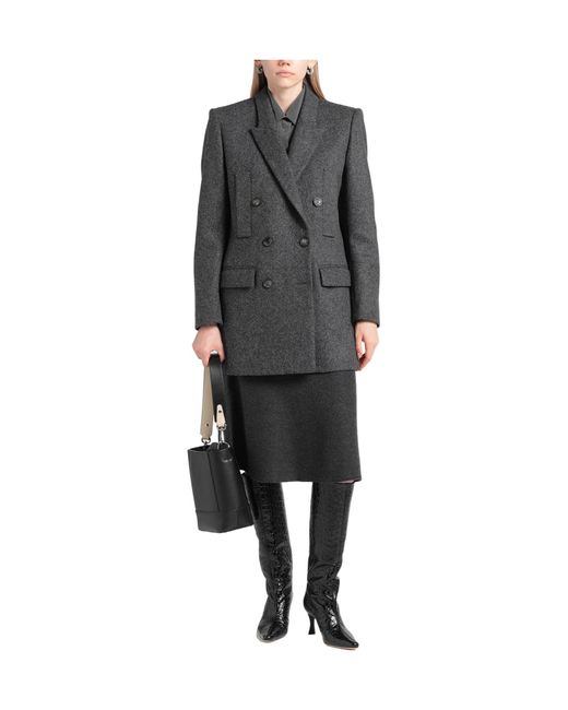Isabel Marant Gray Double-Breasted Wool Coat