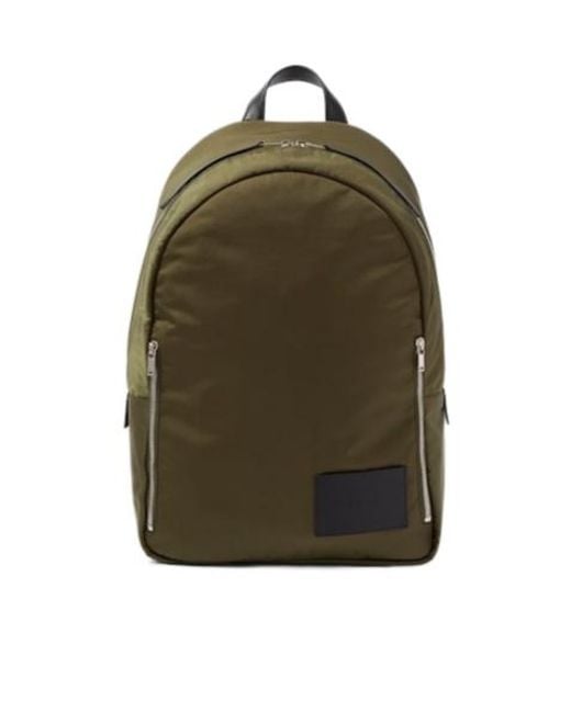 Jil Sander Green Leather-Trimmed Backpack for men