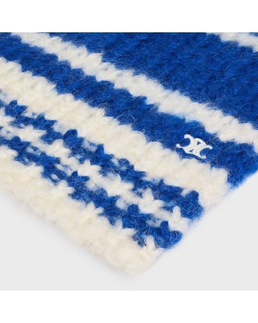Céline White Striped Scarf